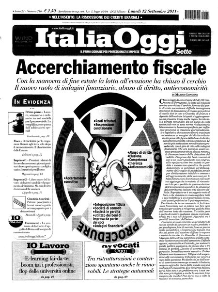 Italia oggi : quotidiano di economia finanza e politica